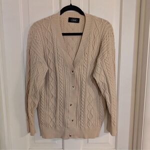 Cider Womens Cable Knit Cardigan Sweater MEDIUM Preppy Granola Girl Earthy Soft
